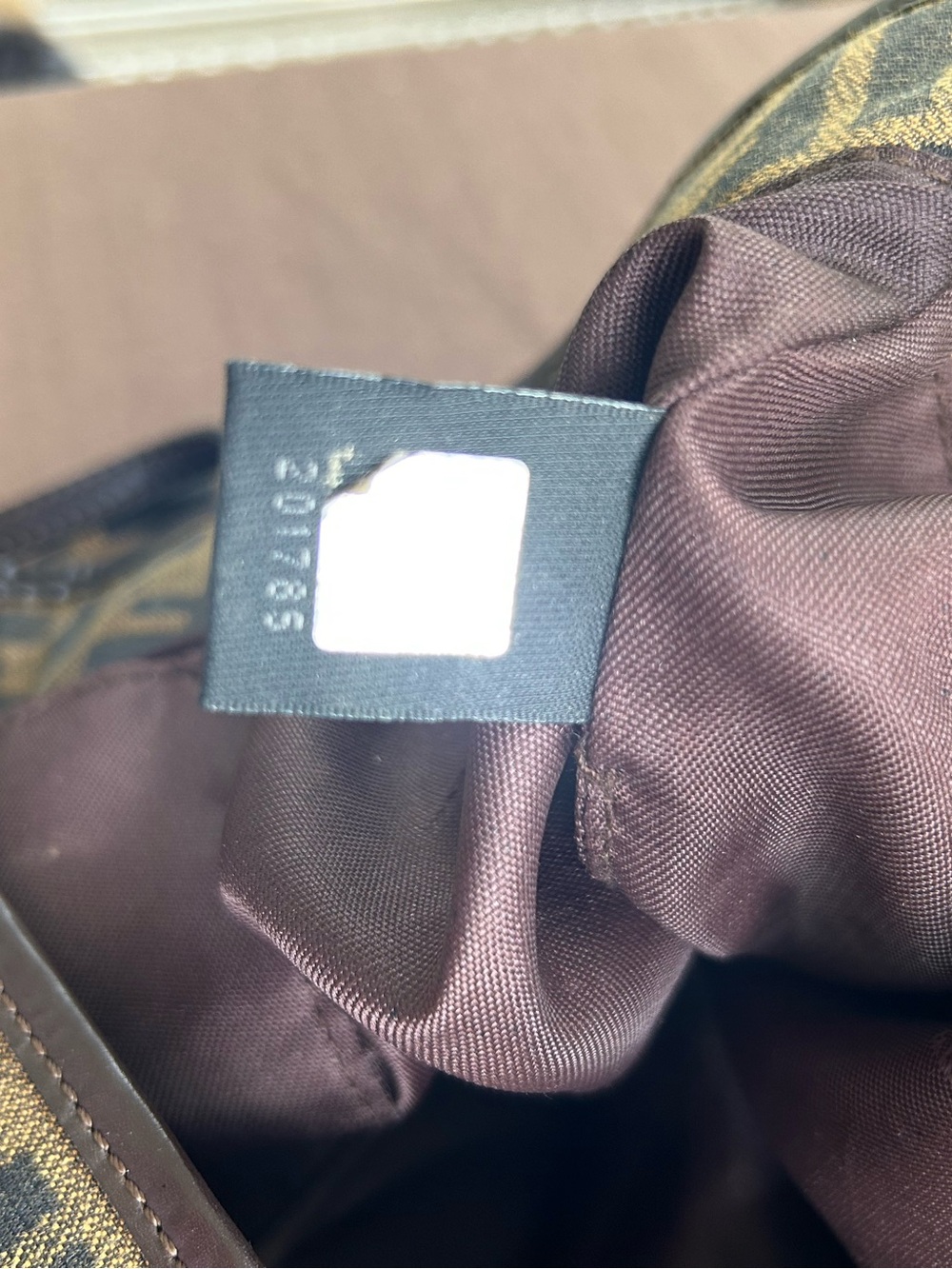 Fendi Brown Zucca FF Canvas Tote with Dark Brown Leather Straps - Picture 7 of 9